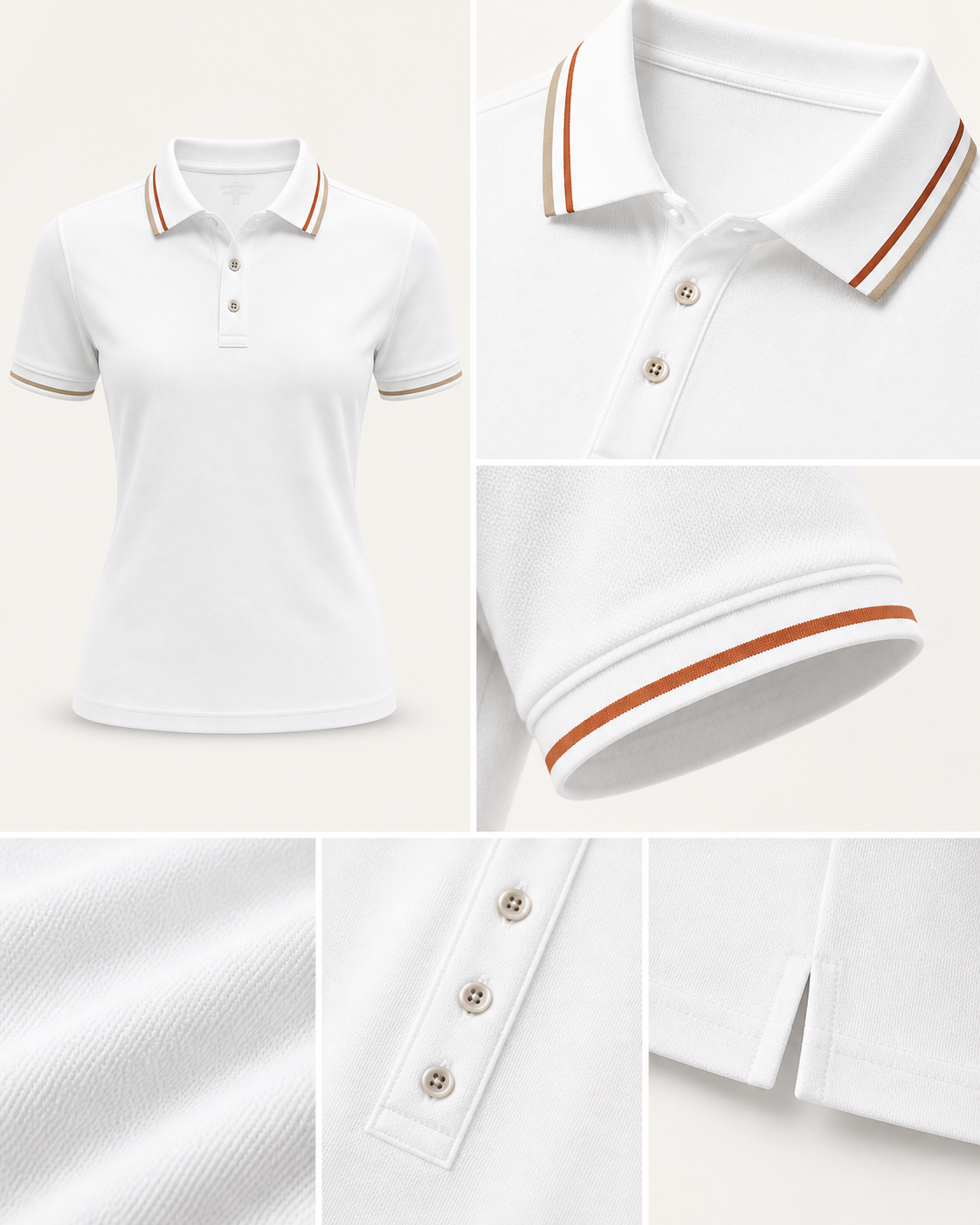 Clayside Club premium women's tennis polo shirt with tailored fit and contrast tipped collar