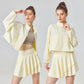 Modern tennis inspired fashion piece created for movement comfort and refined everyday wear