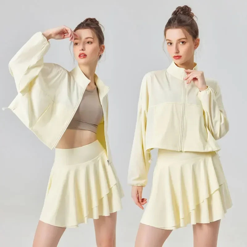 Modern tennis inspired fashion piece created for movement comfort and refined everyday wear