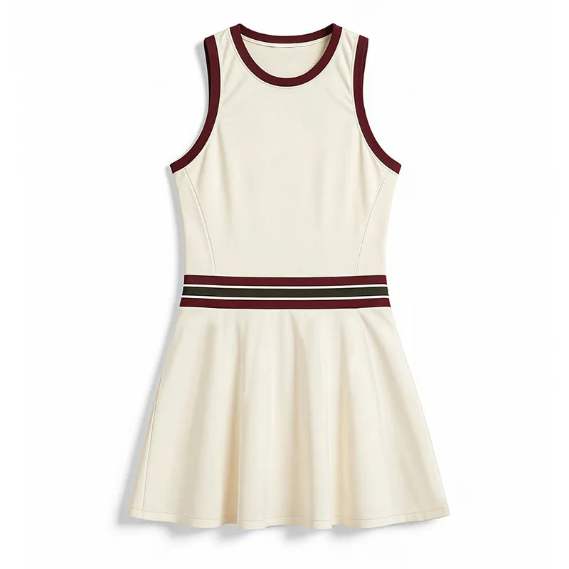 Premium women's tennis apparel featuring a sleeveless design, built-in comfort support, and performance-focused fit.