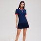 Luxury women’s tennis dress crafted for performance, flexibility, and elevated tennis-inspired style.