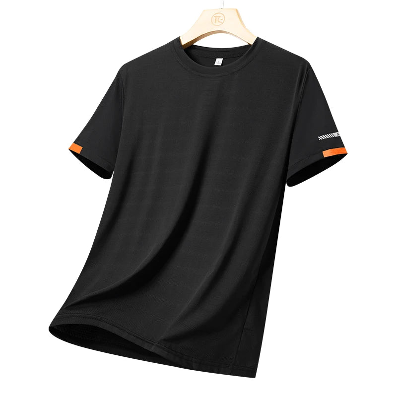 Premium men's athletic tennis shirt designed for movement, ventilation, and lightweight comfort on the tennis court.