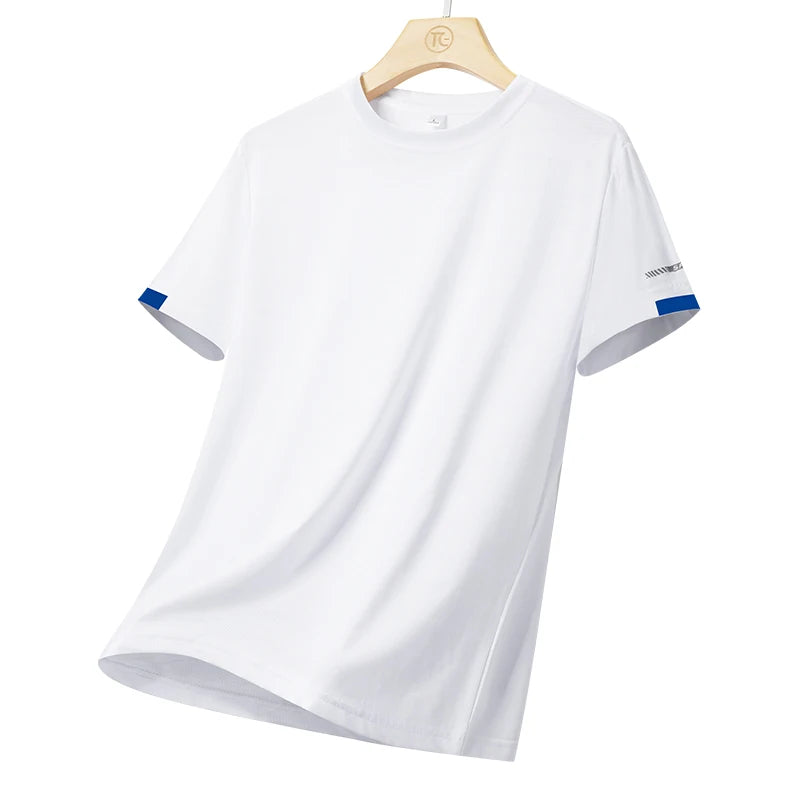 Male model wearing a lightweight athletic tennis t-shirt crafted for flexibility, comfort, and premium on-court performance.