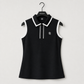 Macro image highlighting tennis polo craftsmanship, including collar structure, premium fabric texture, button placket, and embroidered chest detail.