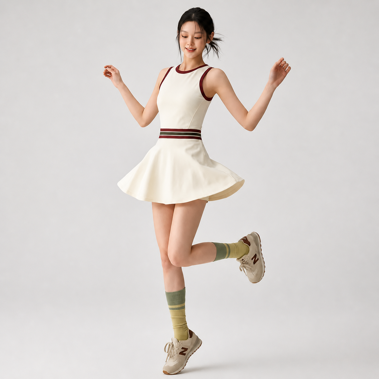 Elegant women's tennis dress with athletic fit, built-in support, and lightweight fabric created for tennis performance.