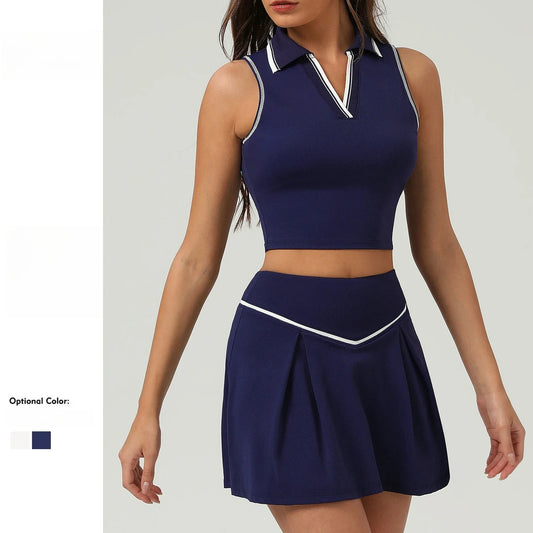 Sophisticated women's tennis apparel blending athletic performance with timeless court-inspired design.