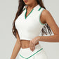 Refined women's tennis ensemble featuring a sleek athletic top and flowing skirt for dynamic movement.