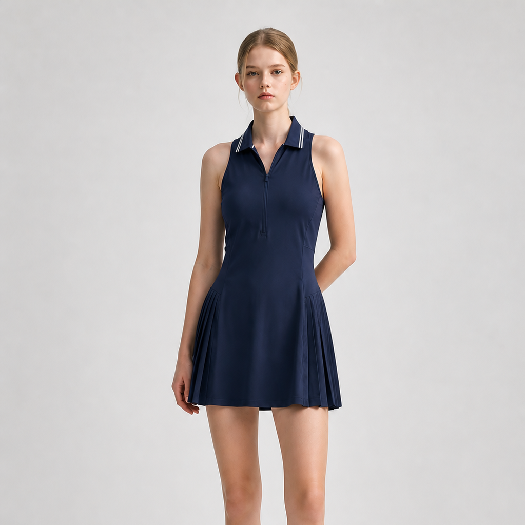 Elegant women's tennis dress designed for comfort, movement, and modern performance-inspired style on and beyond the court.